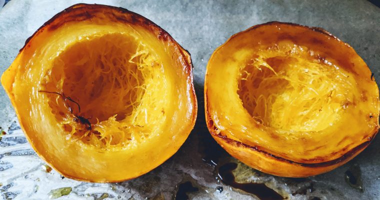 Simple Roasted Spaghetti Squash with Coconut Oil