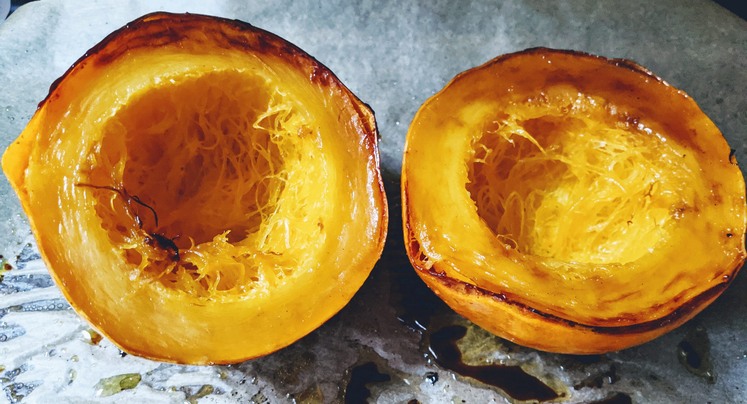 Simple Roasted Spaghetti Squash with Coconut Oil