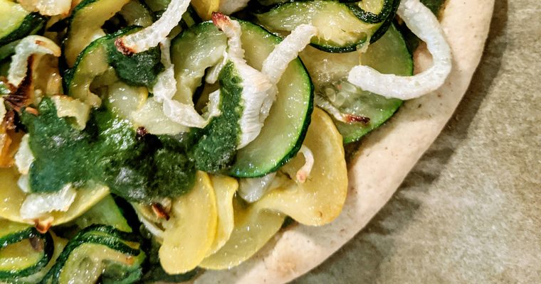 Pesto Pizza with Fennel, Zucchini & Squash (Top 8 Free)
