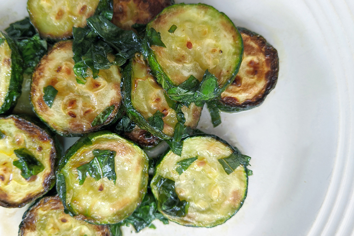 Pan Fried Zucchini & Basil