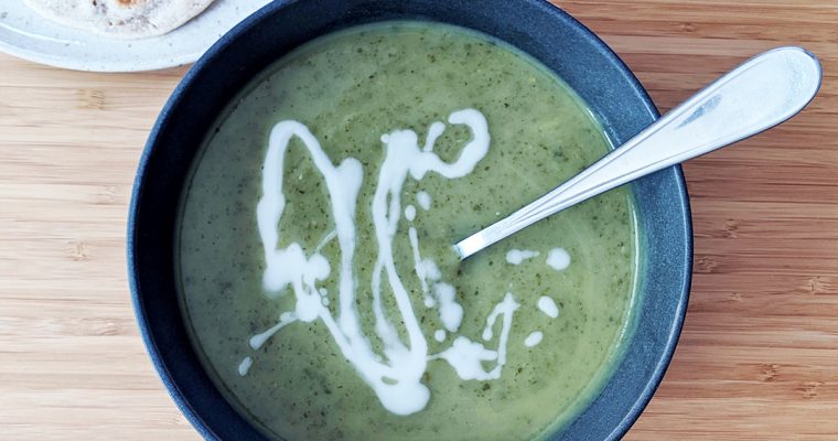 Creamy Zucchini & Kale Soup with Coconut Milk
