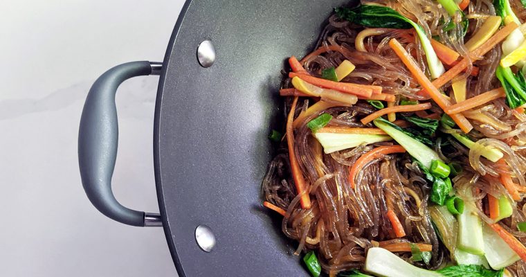Vegan Japchae with Bok Choy