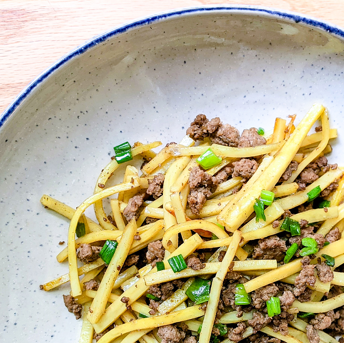 Matchstick Sweet Potato & Beef Stir Fry