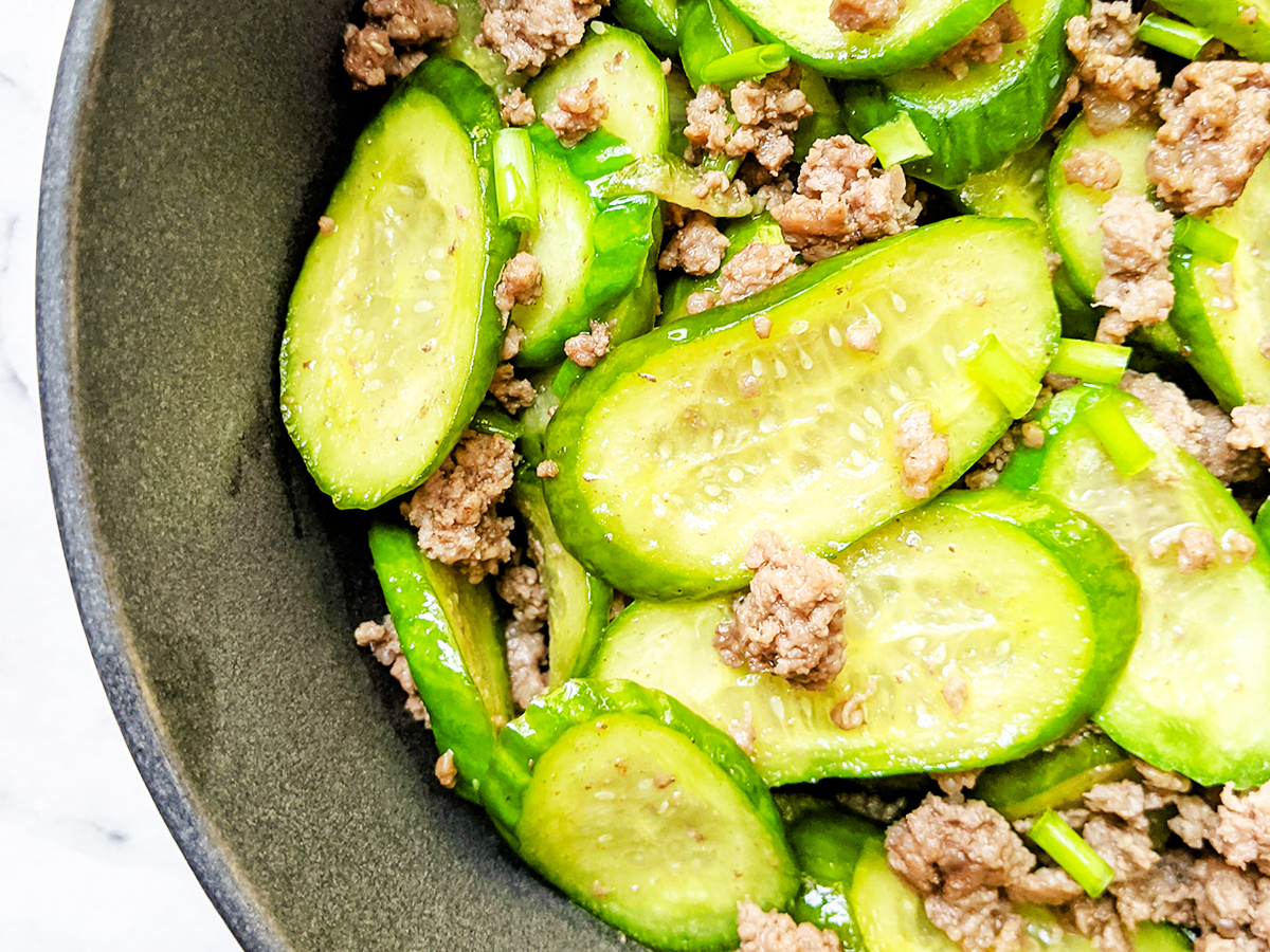 Simple Cucumber & Beef Stir Fry