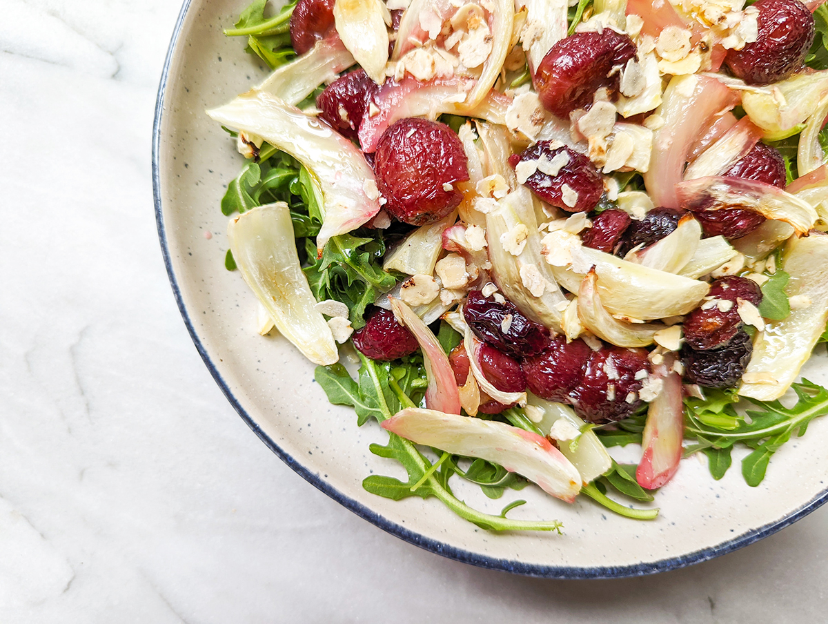 Warm Roasted Grape & Fennel Salad (AIP, Paleo)