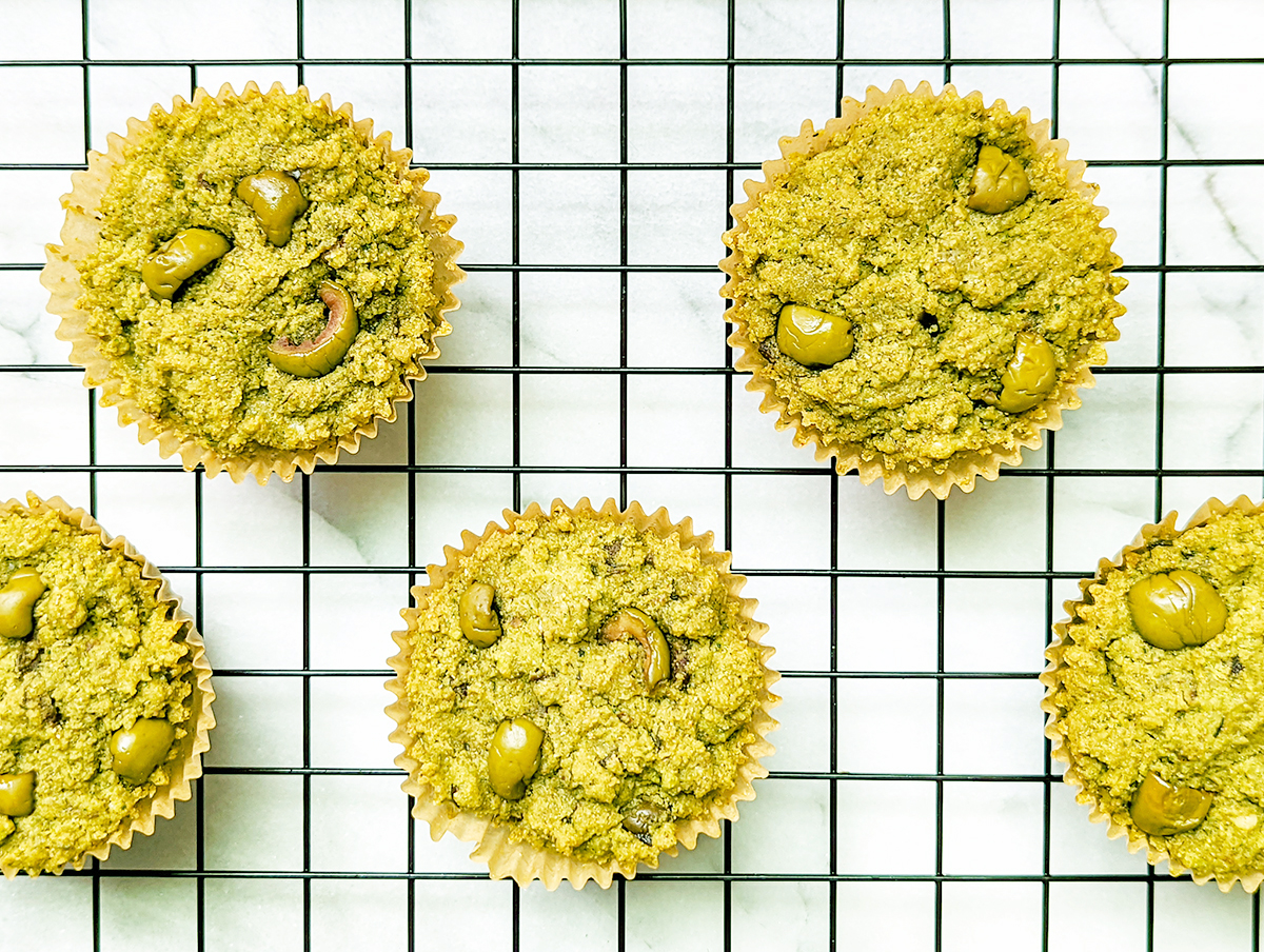 Green Olive Basil Muffins (AIP, Paleo)